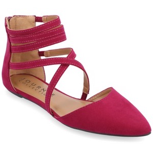 Journee Collection Womens Marlee Back Heel Zip Pointed Toe Cage Flats - 1 of 4