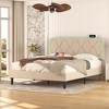 VECELO Upholstered Smart LED Bed Frame with Adjustable Headboard - 3 of 4