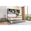 TIRAMISUBEST Twin/Full Size Daybed With Twin Size Trundle and All-in-One Cabinet, Wooden Daybed Frame Sofa Bed with Storage Shelves - 4 of 4