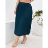 Plus Size Pleated Skirt Women's Plus Size Skirt Elastic Waist Boho Skirts Plus Size Midi Skirts for Curvy Women with Pockets (Black&White,2XL) - 4 of 4