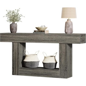 Tribesigns Farmhouse 2-Tier 63" Console Table with U-Shaped Base for Living Room - 1 of 4