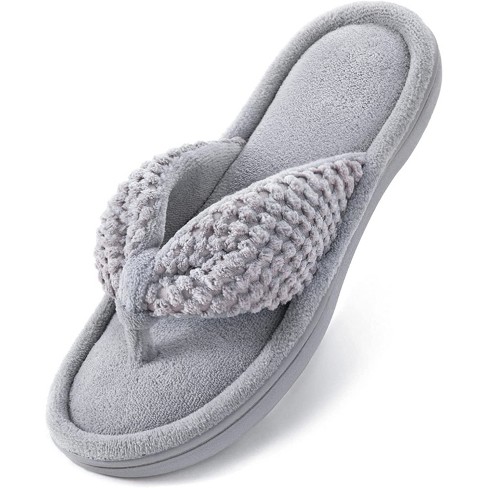 Rockdove s Women s Memory Foam Open Toe Slide Slipper Size 7 8 Us Women Gray Target