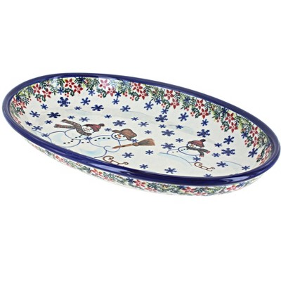 Blue Rose Polish Pottery 104 Vena Oval Platter