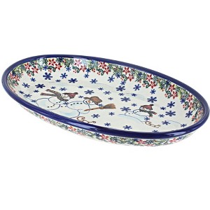 Blue Rose Polish Pottery 104 Vena Oval Platter - 1 of 1