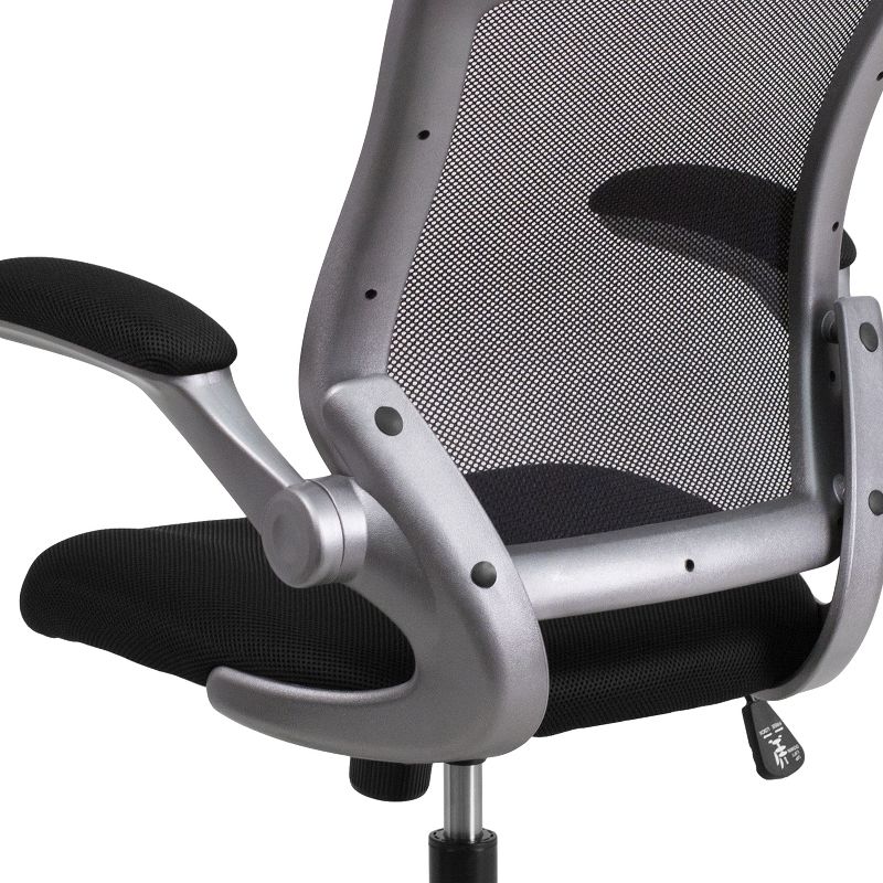 Flash Furniture Mid-Back Mesh Swivel Ergonomic Task Office Chair with Gray Frame and Flip-Up Arms, 6 of 15