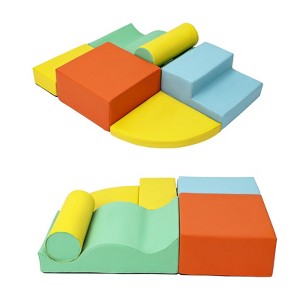 Colorful 6-Piece Kids' Indoor Climbers Set ¨C Soft Foam Play Structures for Toddlers (Crawling/Climbing/Sliding) (1-Pack) - 1 of 4