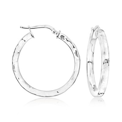 Ross-Simons Italian Sterling Silver Hammered Hoop Earrings