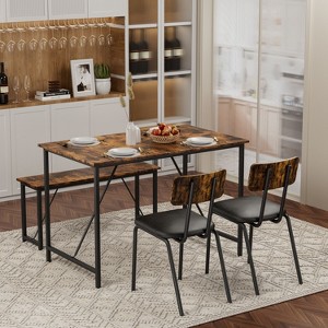NicBex 4/5-Piece Industrial Style Dining Set Dining Table & Chairs for Kitchen,Restaurant,Modern Dinette Set with Metal Frame - 1 of 4