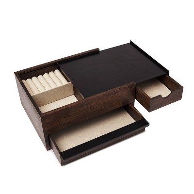 Sung Wook Park Black/Walnut Hardwood Metal Rectangular Jewelry Box