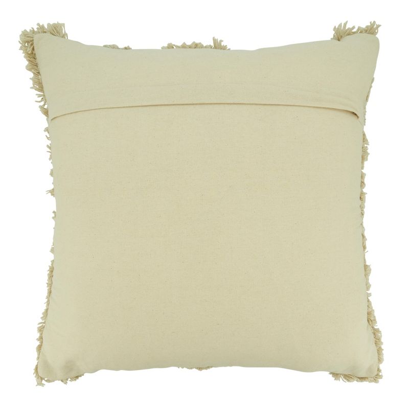 Saro Lifestyle Fringe Stripe Throw Pillow With Down Filling, 20", Natural, 2 of 4