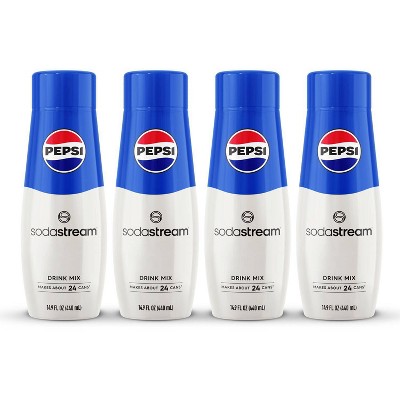 SodaStream Pepsi Drink Mix 14.9 fl oz/4pk: Cola Liquid Concentrate, Mix, Soda Flavor Syrups, Still, No Major Allergens