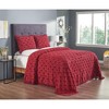 Charleston 100% Cotton Soft & Plush Chenille Tufted Diamond Pattern Unique Luxurious Bedspread & Sham Set, All-Season, Machine Washable Coverlet Set - 3 of 4