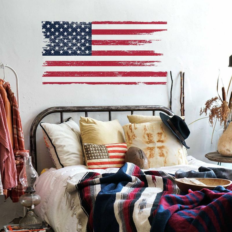 33&#34; x 16.75&#34; Distressed American Flag Giant Peel and Stick Wall Decal - RoomMates, 3 of 6