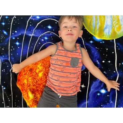 Queen Size Solar System Fleece Blanket for Boys