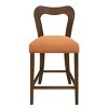 Modern Counter Height Bar Stools Set of 2, Upholstered Kitchen Island Chairs with Rubberwood Frame, Wood Bar Stool for Dining Room-Koiai - 3 of 4