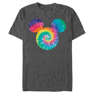 Men's Mickey & Friends Rainbow Tie-Dye Mickey Mouse Logo T-Shirt - 1 of 4