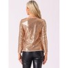 Allegra K Women's Sequin Glitter Round Neck Long Sleeve Evening Party Sparkly Blouse - 3 of 4