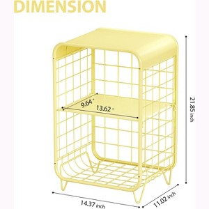 Cute Nightstand,Metal End Tables,3-Tier Modern End Table with Storage, Small Coffee Tables - 1 of 4