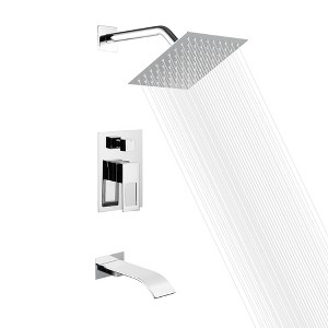 Sumerain Shower Wall Mount Tub and Shower Faucet Set Chrome,  Anti-scalding Pressure Balance Valve - 1 of 4