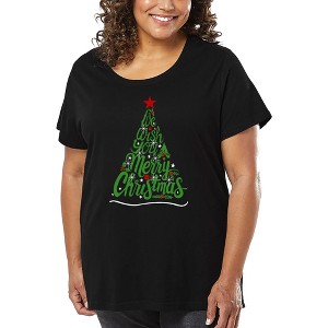LA Pop Art We Wish You A Merry Christmas - Women's Word Art T-Shirt - 1 of 4