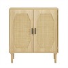TIRAMISUBEST Kitchen storage cabinets with rattan decorative doors - Natural Mobile File Cabinet - 4 of 4