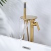 WOWOW Freestanding Bathtub Faucet with Waterfall Spout and Handheld Shower - 3 of 4