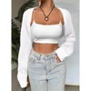 Women’s Bolero Shrug Cardigan Knitted Open Front Long Sleeve Cropped Tops Casual Fashion Cardigans - 3 of 4