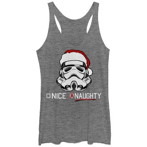 Women's Star Wars Christmas Stormtrooper Naughty List Racerback Tank Top - 1 of 3