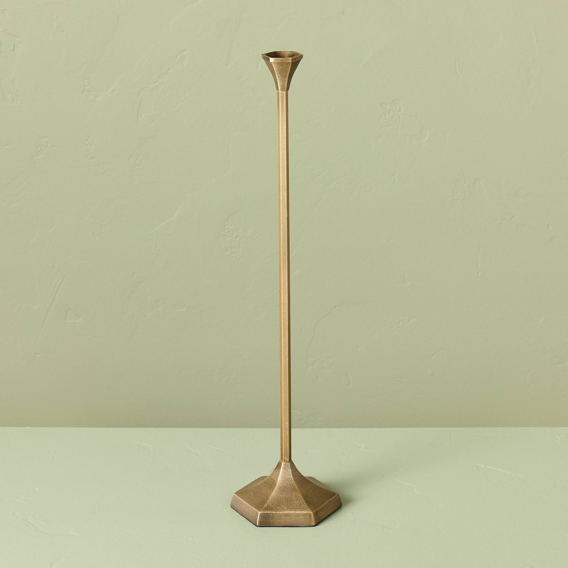 23.5"x5.8" Oversized Floor Taper Candlestick Brass - Hearth & Hand™ with Magnolia