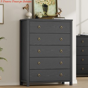 Nursery 4/5 Drawers Dresser for Bedroom, 37Inch/45 Inch Tall Chest of Drawers, Modern Clothes Storage Cabinet & TV Stand, Wood Drawer Organizer - 1 of 4