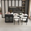 GDFStudio Kara 80'' Expandable Kitchen Island with Dining Table, with Power Outlet, 2 Drawers and 2 Glass Doors - 2 of 4