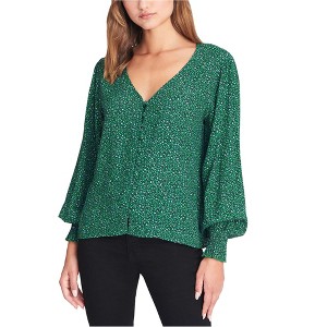Sanctuary Clothing Womens Noelle Smocked-Sleeve Button Down Blouse - 1 of 1