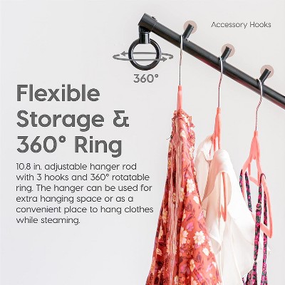 White Metal Garment Rack with Adjustable Hanger and Shelf