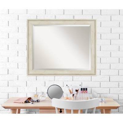 Regal Birch Cream 33" x 27" Rectangular Wood Wall Mirror