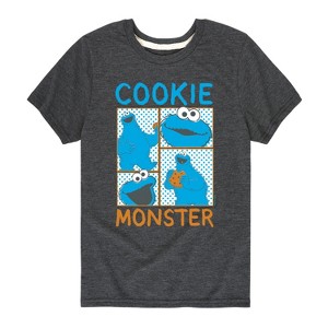 Boys' - Sesame Street - Cookie Monster Grid Short Sleeve Graphic T-Shirt - 1 of 4