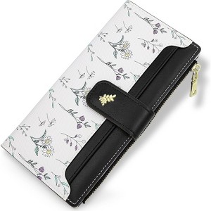 BEAFUP Wallet for Women - Cute Long Flower Wallet, Lightweight, & Easy-Use ID Window Cash Purse Multi-Functional Design for Daily Use & Travel - 1 of 4