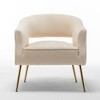 SEYNAR Modern Tufted Velvet Accent Chair with Wingback, Arms, and Metal Gold Legs for Living Room or Bedroom - 2 of 4