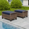 EAGLE PEAK 2 Piece Wicker Outdoor Ottoman, Patio Ottoman Foot Rest - 2 of 4