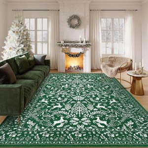Christmas Area Rug Christmas Themed Holidays Winter Decorations Rugs Soft Foldable Accent Rugs for Living Room Bedroom - 1 of 4