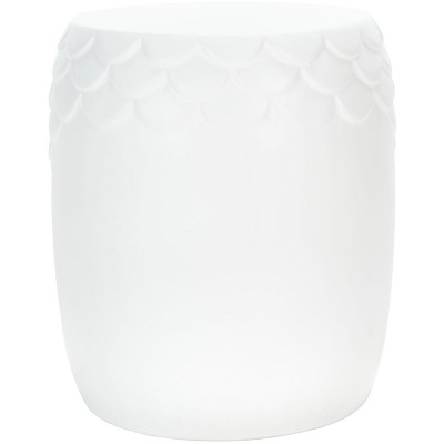 Ivory Concrete Fish Scale Outdoor Accent Stool