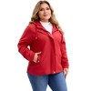 Women's Plus Size Windbreaker Zip Up Buttons Waterproof Hooded Casual Trench Coats with Pockets - Agnes Orinda - 2 of 4