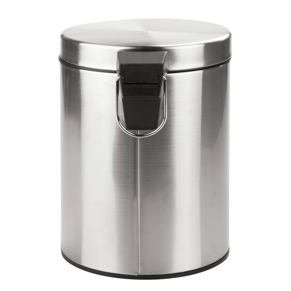 iDESIGN 5L Steel Step Can with Bucket Insert for Bathroom Kitchen Office Brushed