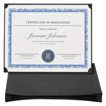 Best Paper Greetings 24-Pack Single Sided Award Certificate Holders for Diplomas, Awards, Certifications (fits 8.5x11, Black)