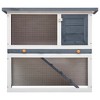 vidaXL Outdoor Rabbit Hutch 1 Door Gray Wood - 3 of 4