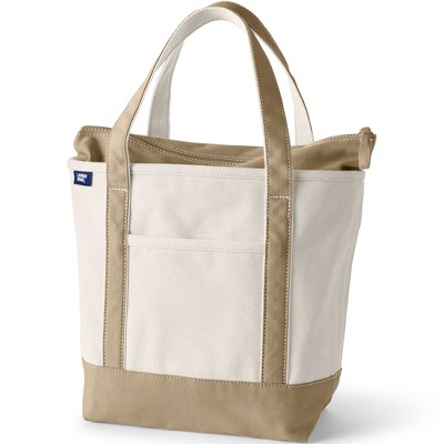 Lands' End Zip Top Canvas Tote Bag