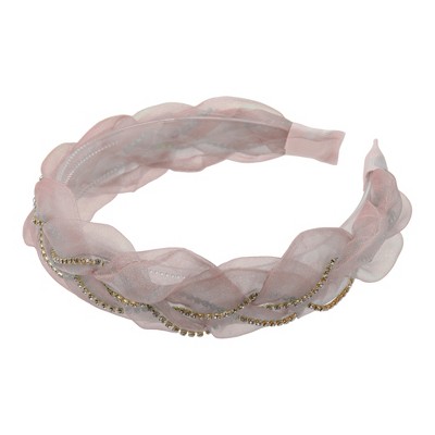 Unique Bargains Women's Mesh Rhinestone Chain Faux Crystal Headbands Hair Accessories 1.1 Inch Wide 1 Pc