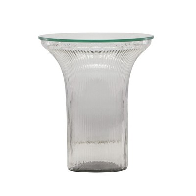 Cassandra Glass Flared Side Table Clear 13"W x 13"D x 15"H