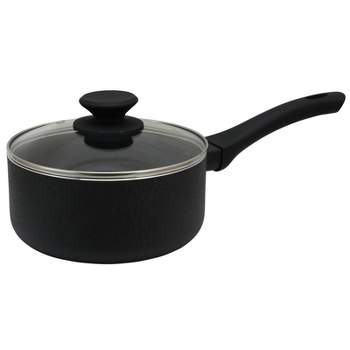 Calphalon 1.5 Quart Non-stick Sauce Pot Pan & Glass Lid 8701-2 Black Made  USA 