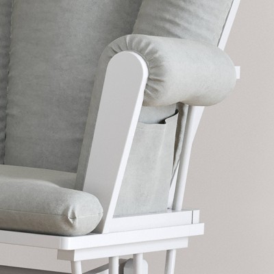 Matte White and Gray Glider Rocker with Ottoman Set