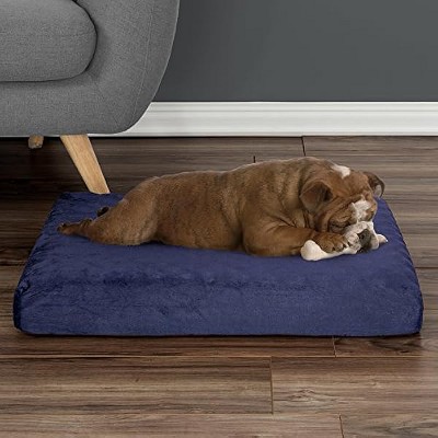 PETMAKER Orthopedic Pet Bed - Egg Crate and Memory Foam with Washable Cover 26x19x4 by PETMAKER - Navy